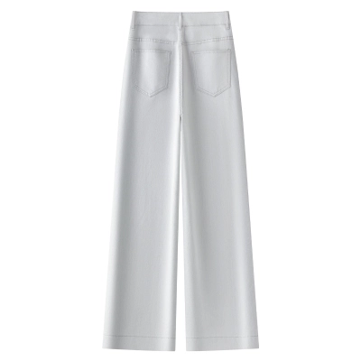 High - Waisted Loose Slimming Grey Straight - Leg Maxi Jeans 02