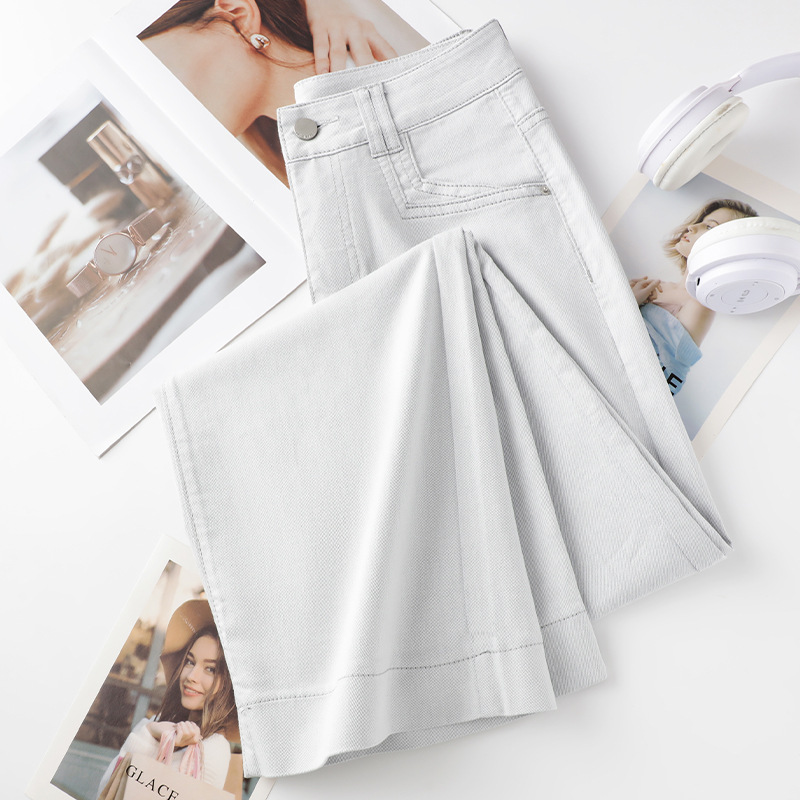 High - Waisted Loose Slimming Grey Straight - Leg Maxi Jeans