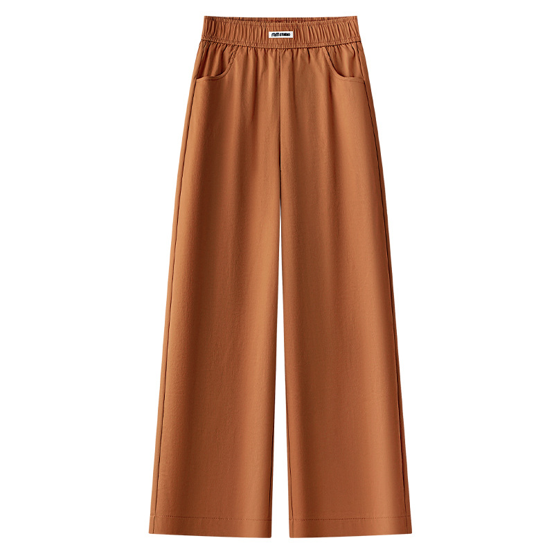 High - Waisted Loose Straight - Leg Orange Wide - Leg Pants