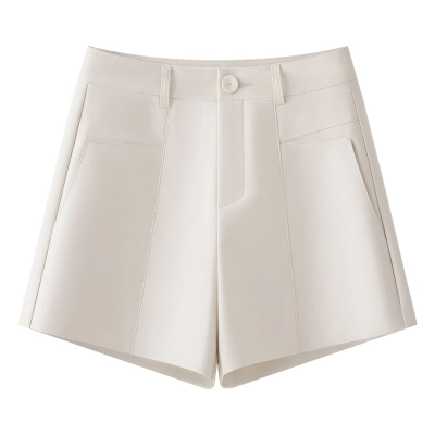 High - Waisted Slimming Loose Crepe Shorts 02