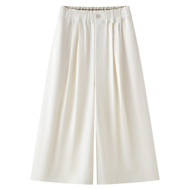 High - Waisted Versatile Loose Slimming Cropped Wide - Leg Pants