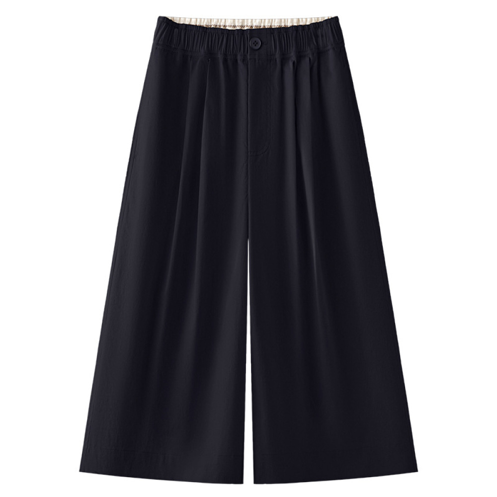 High - Waisted Versatile Loose Slimming Cropped Wide - Leg Pants
