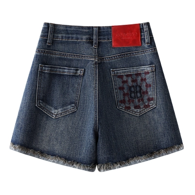 Summer Thin High - Waisted Loose Blue Denim Shorts 02