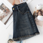 Summer Thin High - Waisted Loose Blue Denim Shorts