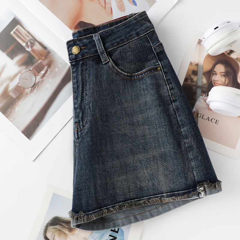 Summer Thin High - Waisted Loose Blue Denim Shorts