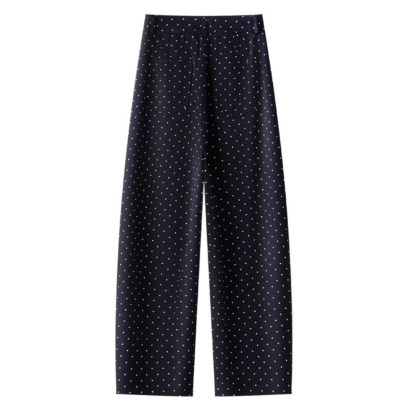 High-Waisted Loose Harem Pants Navy Blue