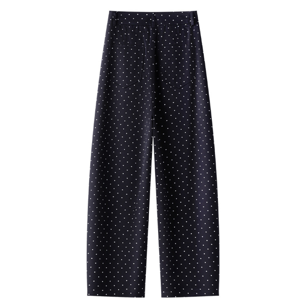 High-Waisted Loose Harem Pants Navy Blue