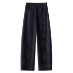 High-Waisted Loose Harem Pants Navy Blue