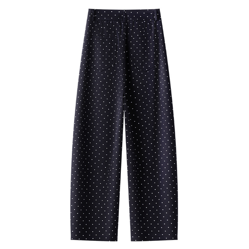 High-Waisted Loose Harem Pants Navy Blue