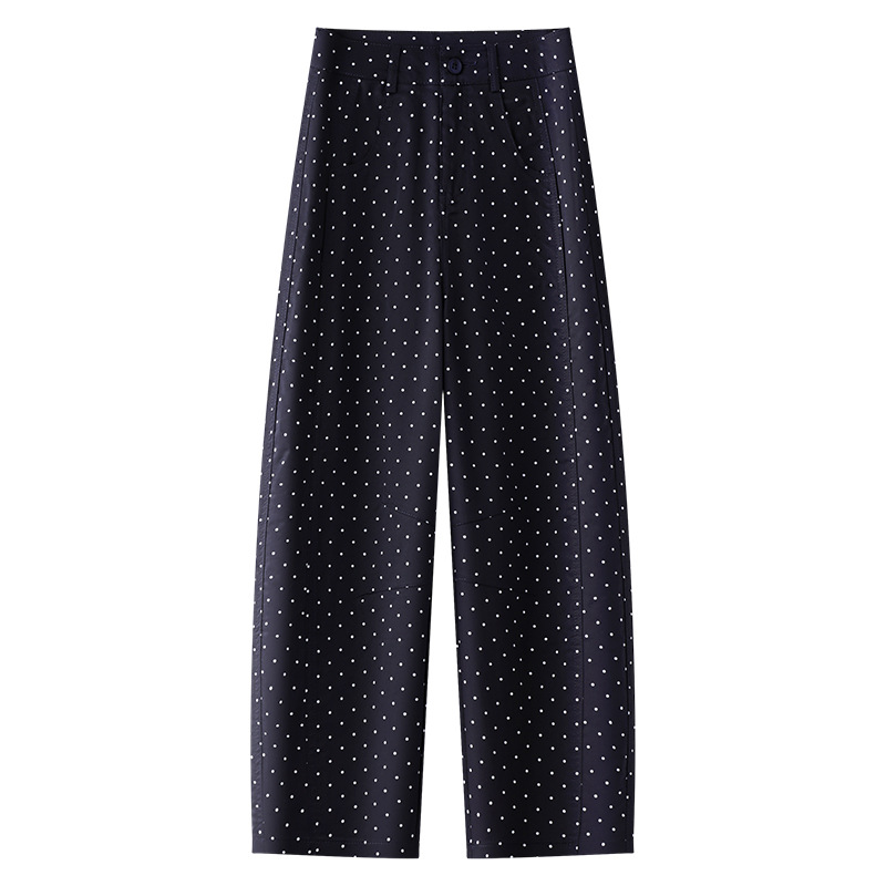 High-Waisted Loose Harem Pants Navy Blue