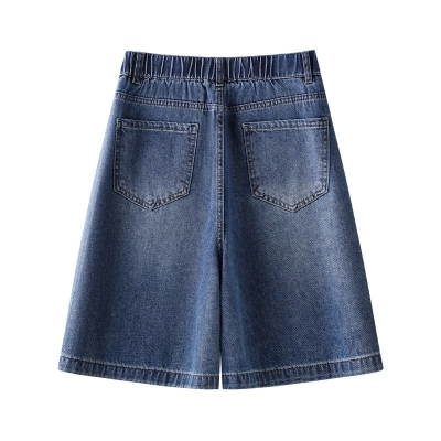 High-Waist Loose Blue Denim Shorts 02