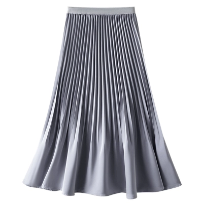 Elegant A - Line Pleated Midi Skirt 02