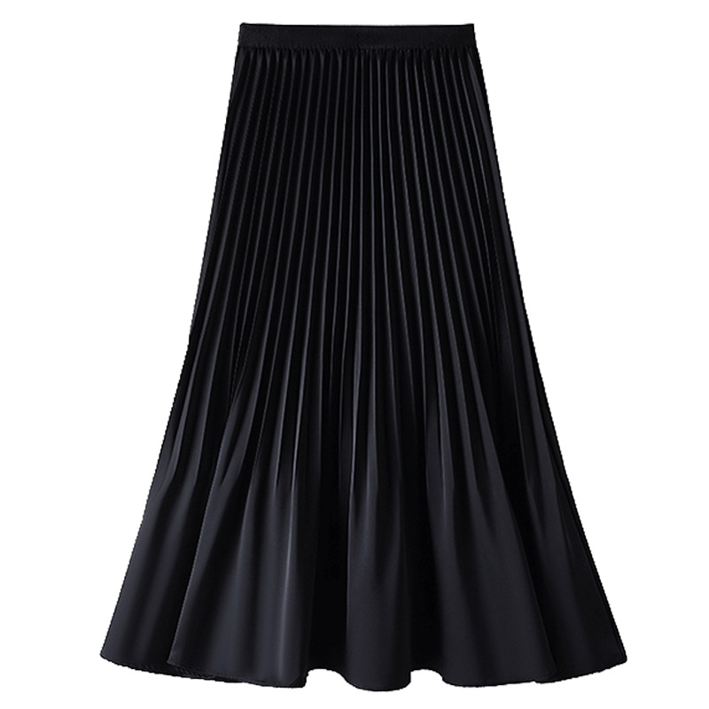 Elegant A - Line Pleated Midi Skirt