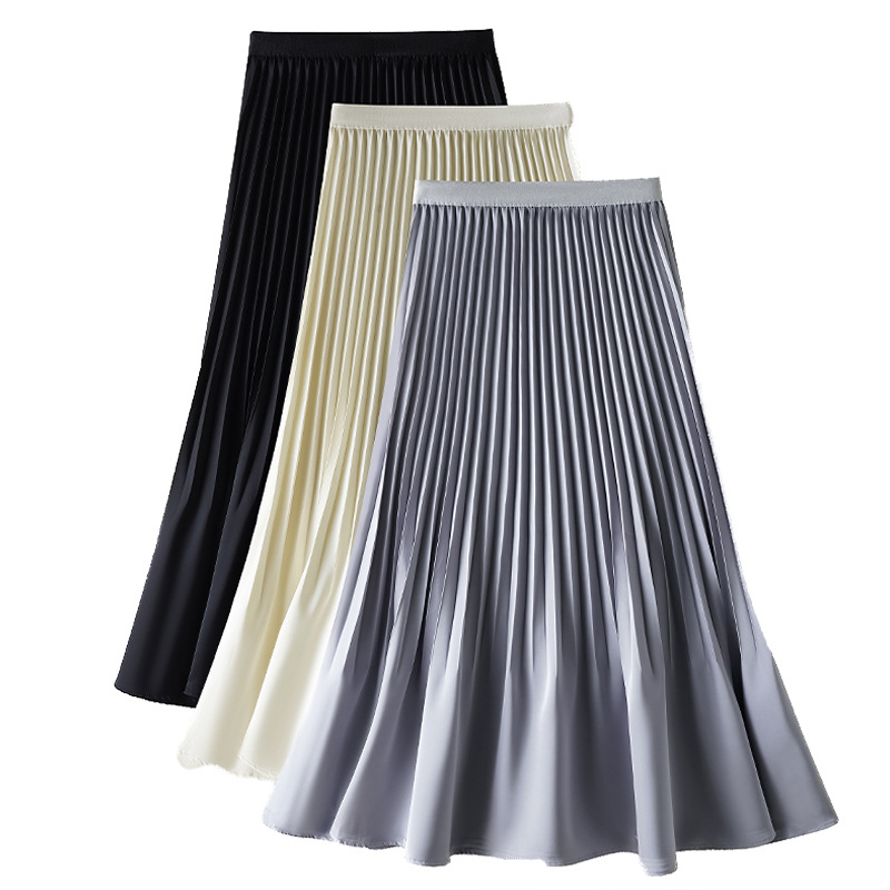 Elegant A - Line Pleated Midi Skirt