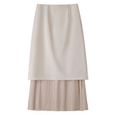 leated High - Waisted A - Line Skirt with Draping 02