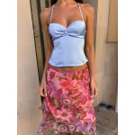 Backless Splice Tie - up Hot - girl Style Cropped Crop Top