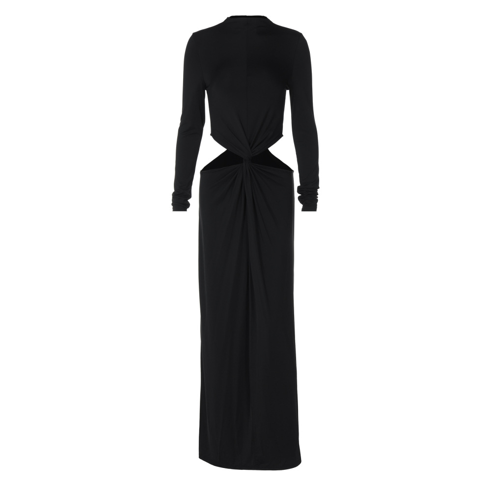 Embroidered Hollow - out Cropped Long Dress