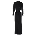 Embroidered Hollow - out Cropped Long Dress