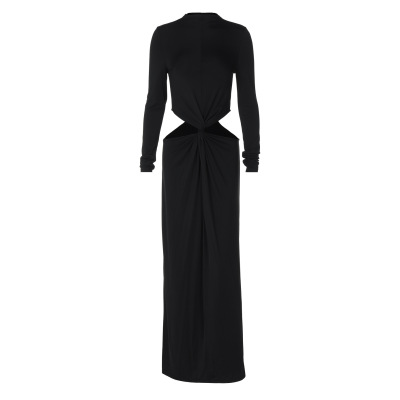 Embroidered Hollow - out Cropped Long Dress 01