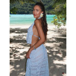 Embroidered Lace - Spliced See - Through Loose Pleated Set 