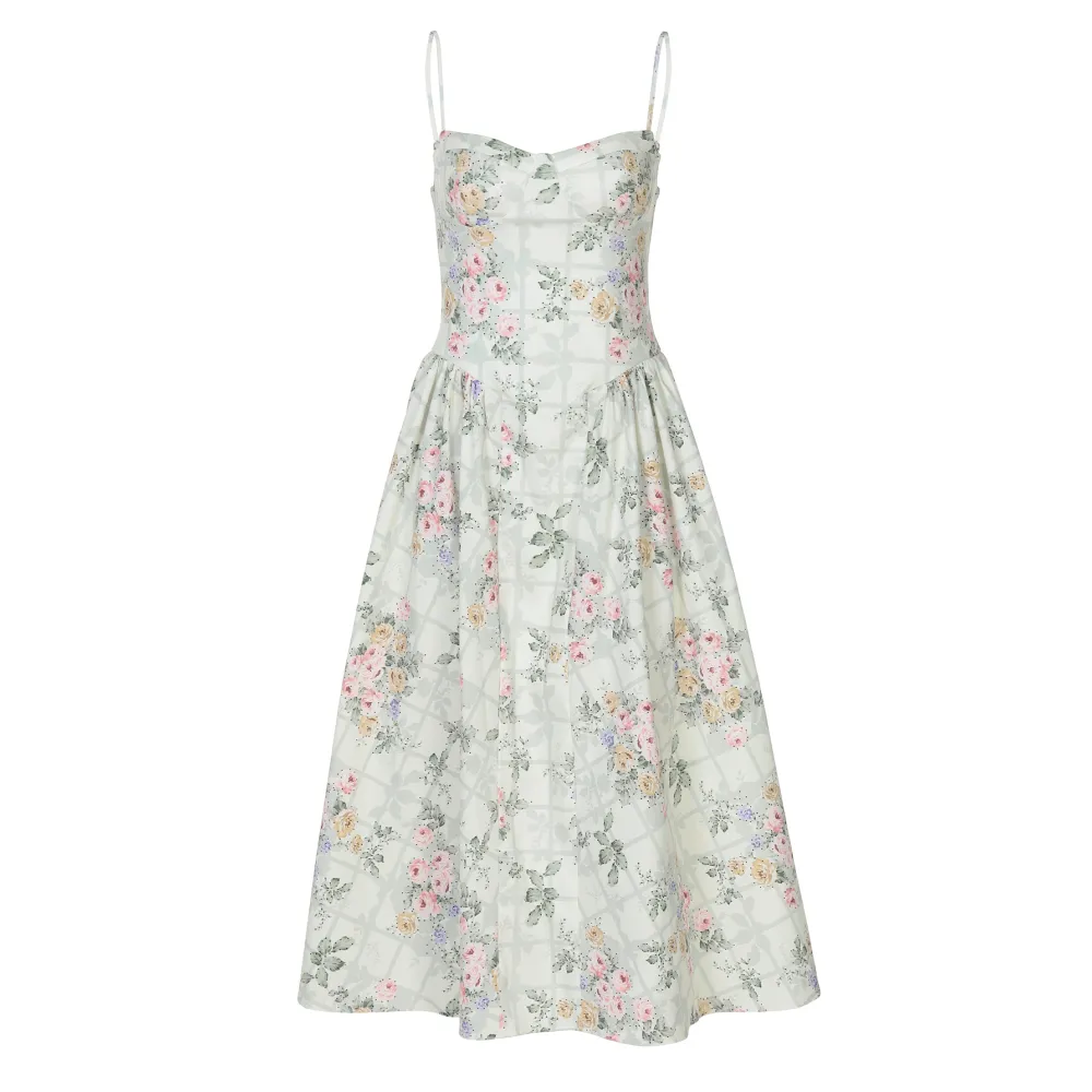 French Style Sexy Waist Tie Floral Dress