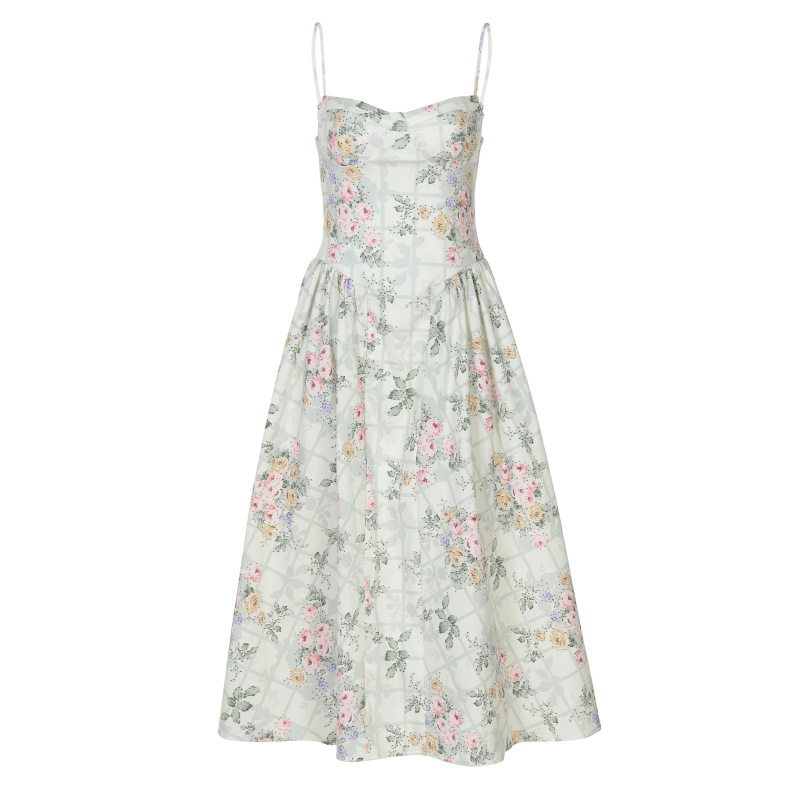 French Style Sexy Waist Tie Floral Dress