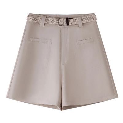 High - Waisted Loose Slimming Chiffon Wide - Leg Shorts 02