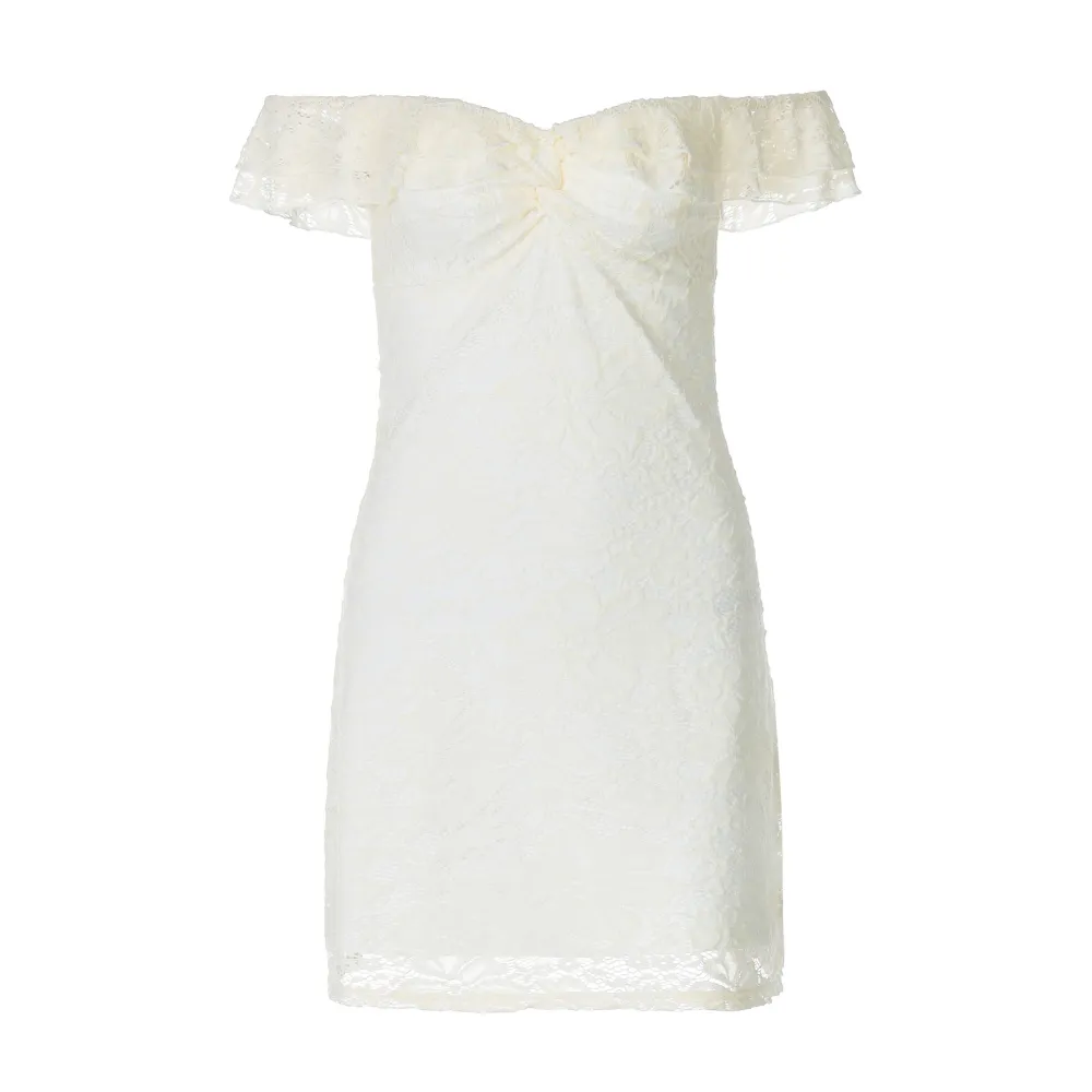 Lace Splice Short Sleeveless Backless Dress