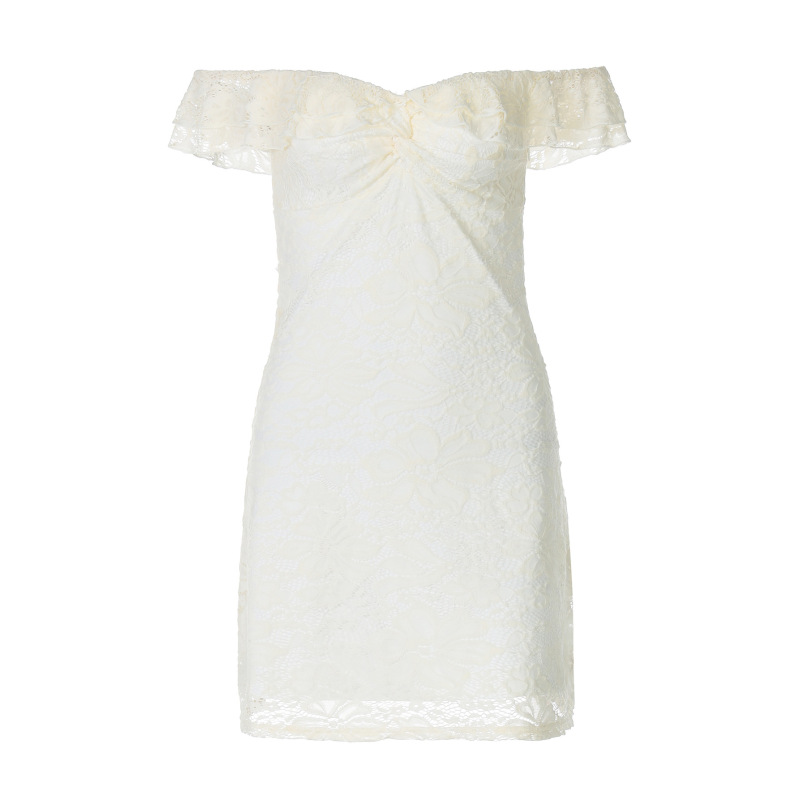 Lace Splice Short Sleeveless Backless Dress