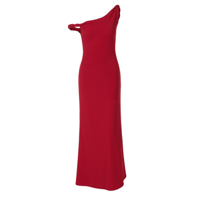 One - Shoulder Twisted Strap Fitted Long Dress 01