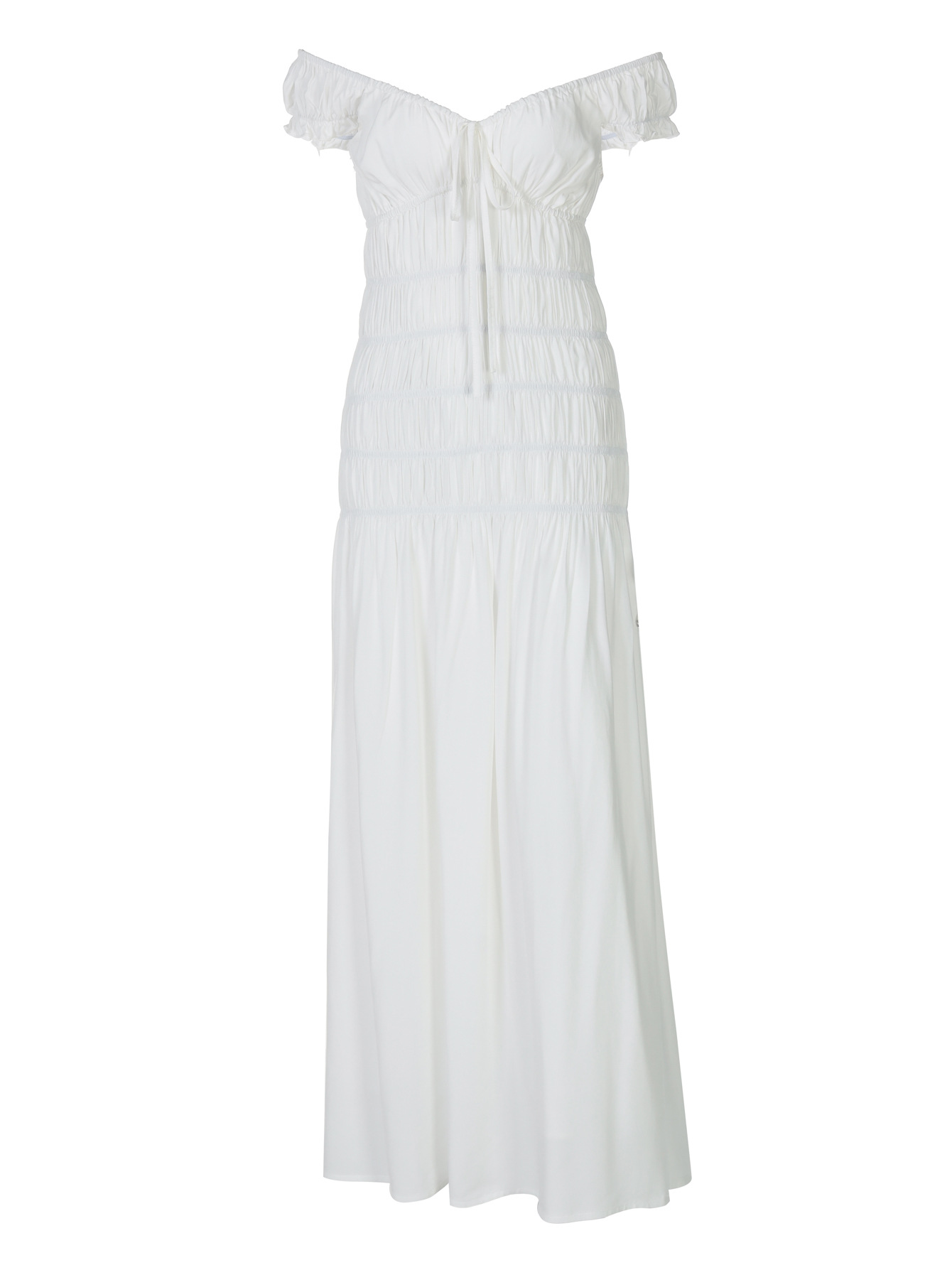 Pleated Insert - Sleeve Fitted Textured Crepe Fresh - style Dress