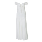 Pleated Insert - Sleeve Fitted Textured Crepe Fresh - style Dress