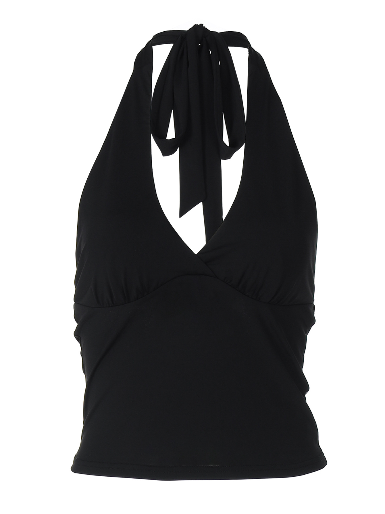 Solid - color Tight Cropped Halter Crop Top