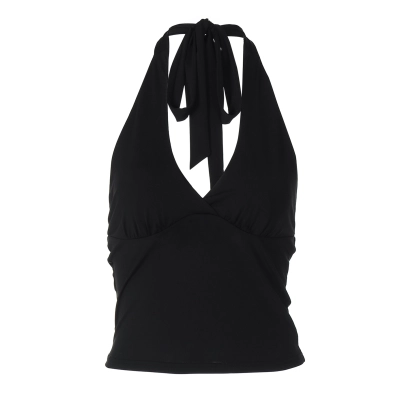 Solid - color Tight Cropped Halter Crop Top 01