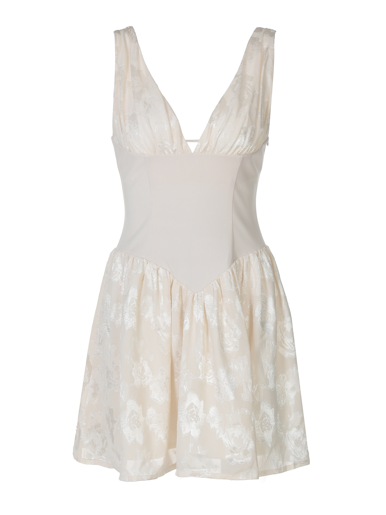 Deep V Tie Back Bodycon Dress