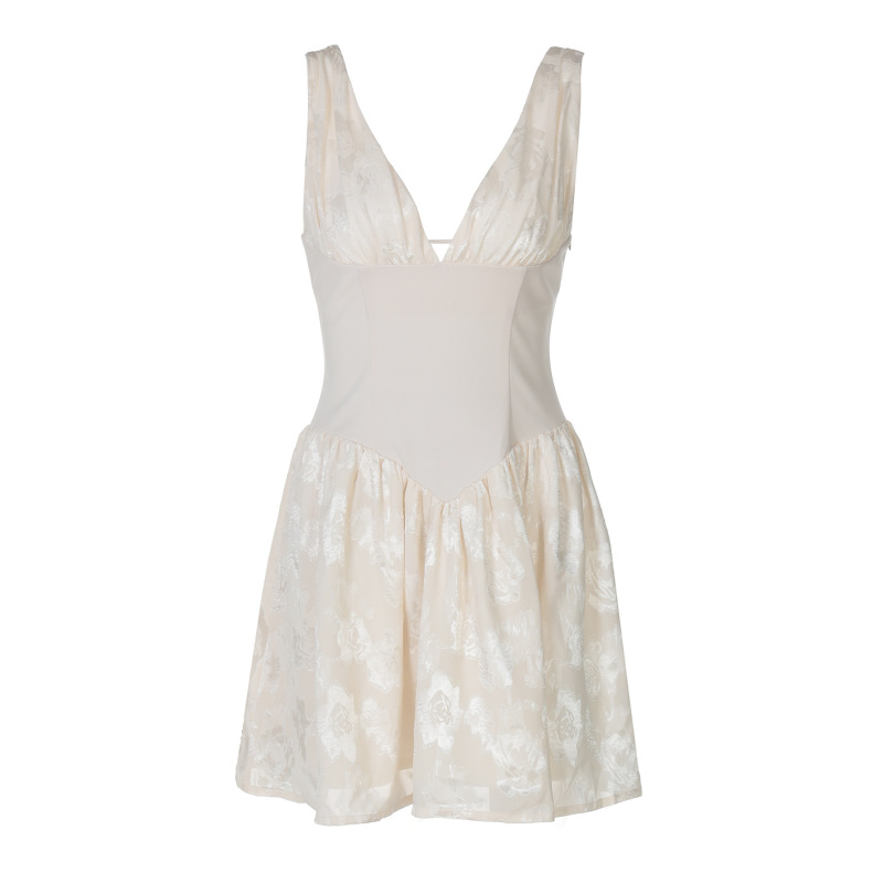 Deep V Tie Back Bodycon Dress