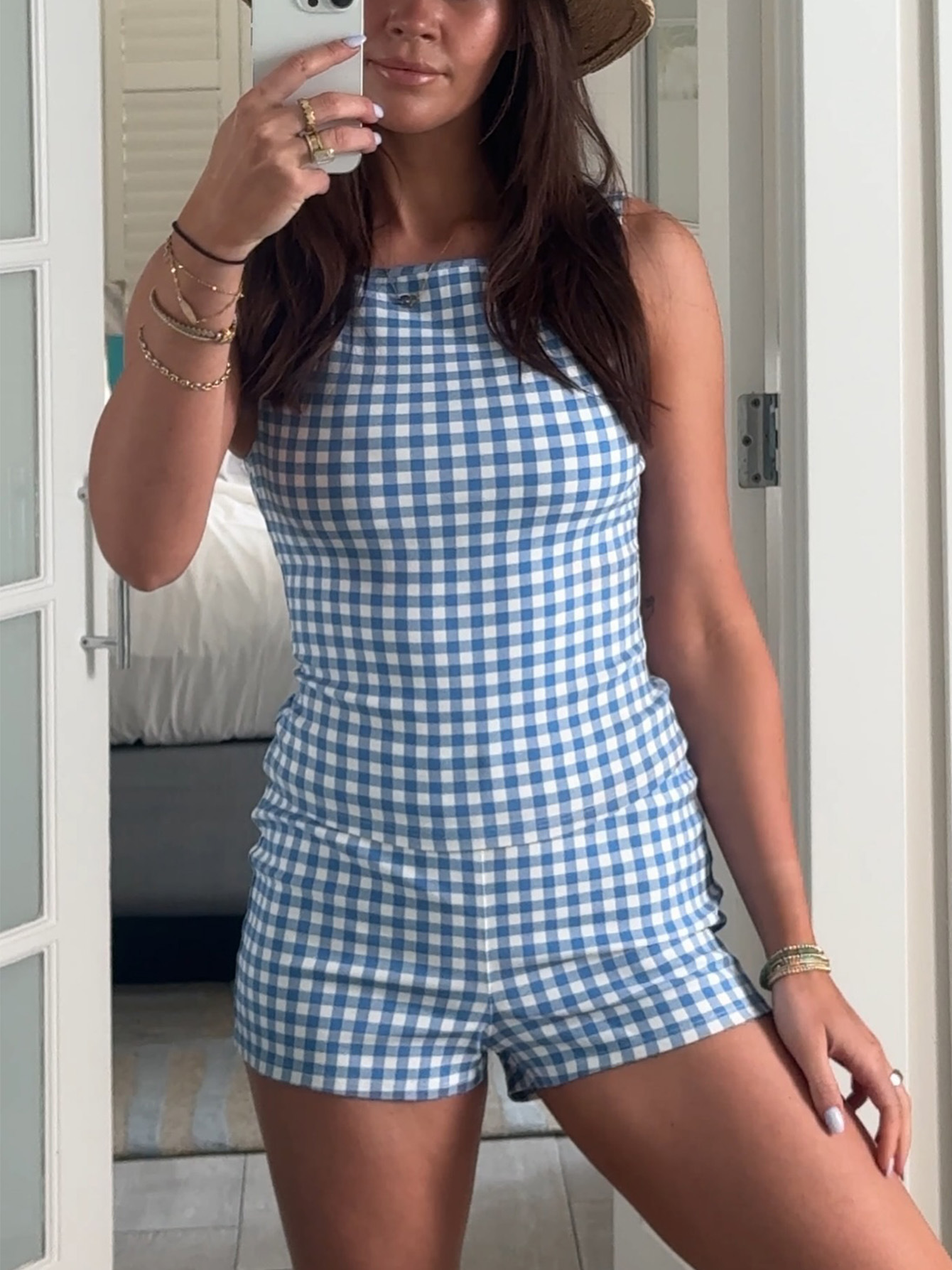 Fresh Sweet Mini Fit Plaid Print Set