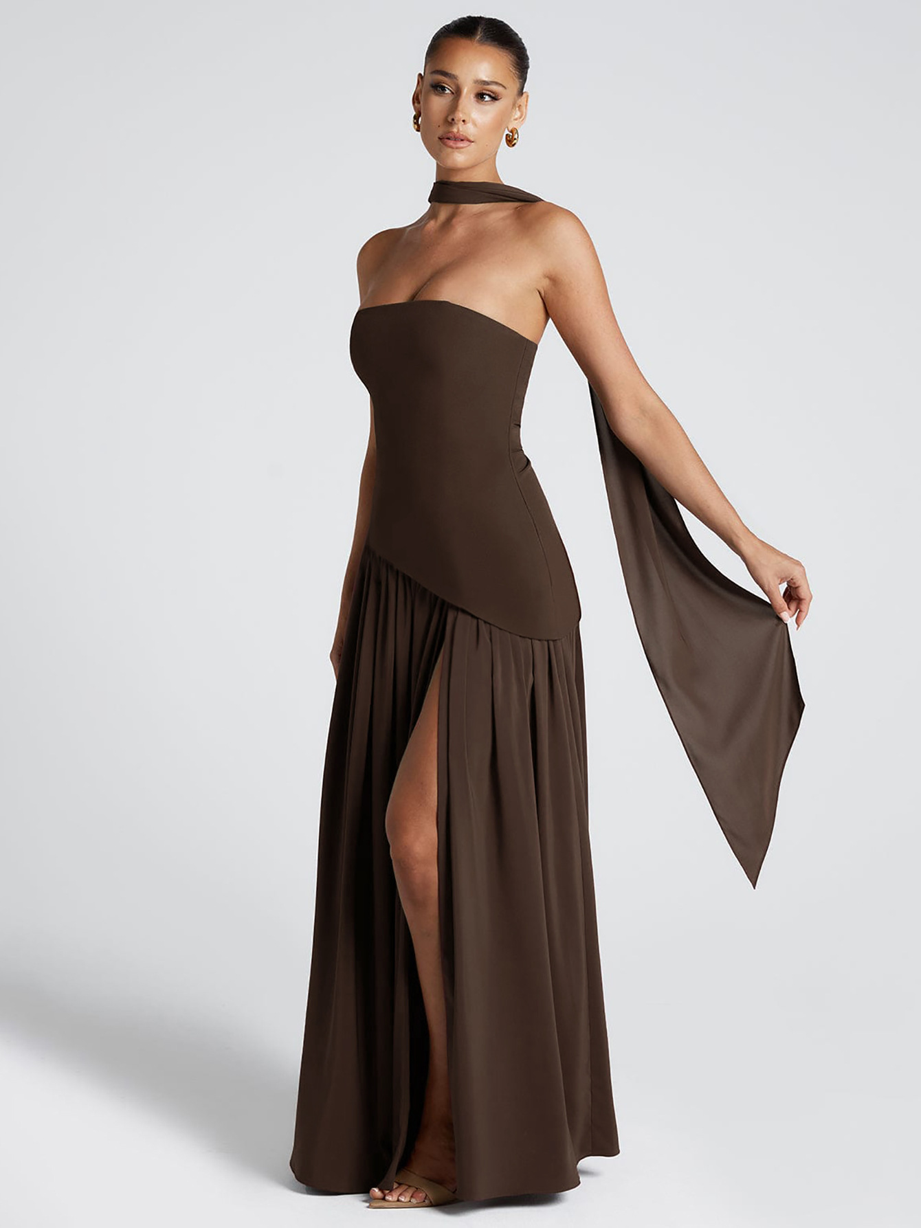 Off - the - Shoulder Bodycon Cutout Back Elegant Sash Dress