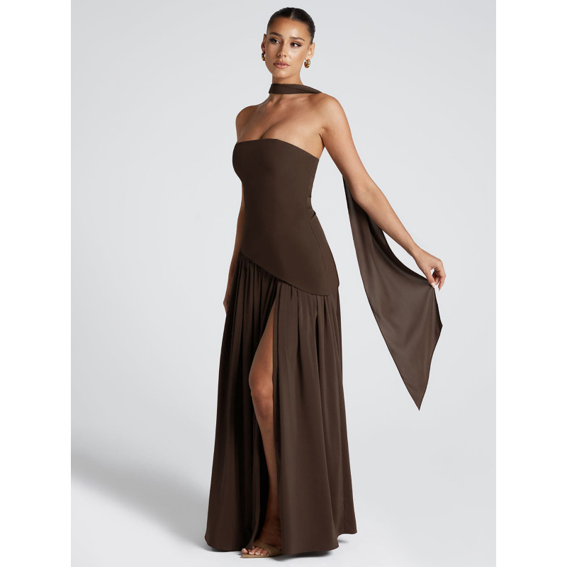Off - the - Shoulder Bodycon Cutout Back Elegant Sash Dress