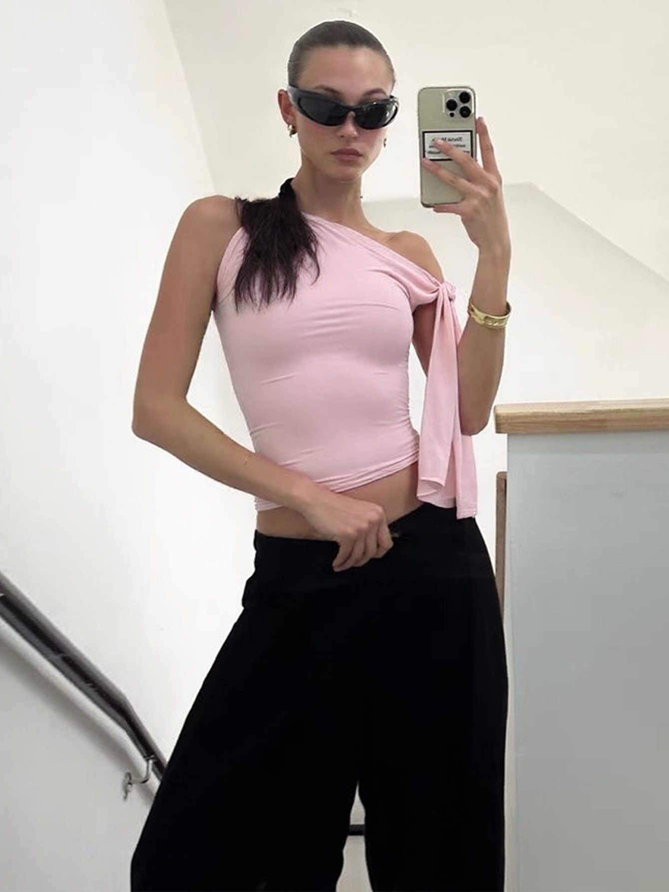 Sexy Off-Shoulder Tie-Up Cropped Top