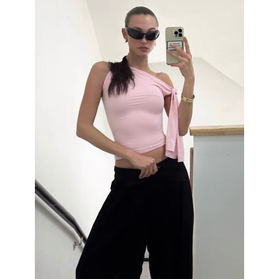 Sexy Off-Shoulder Tie-Up Cropped Top 02