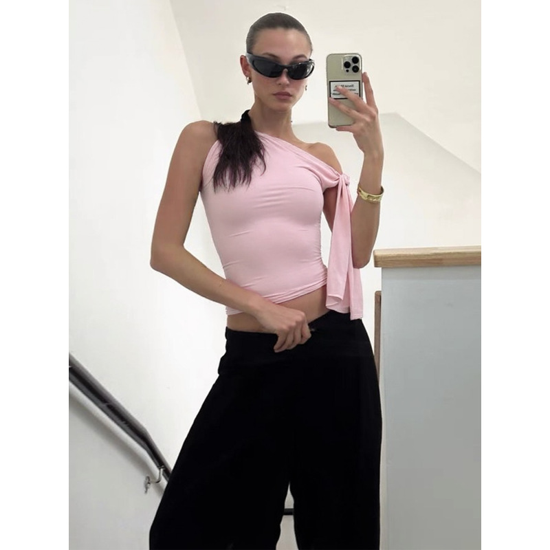 Sexy Off-Shoulder Tie-Up Cropped Top