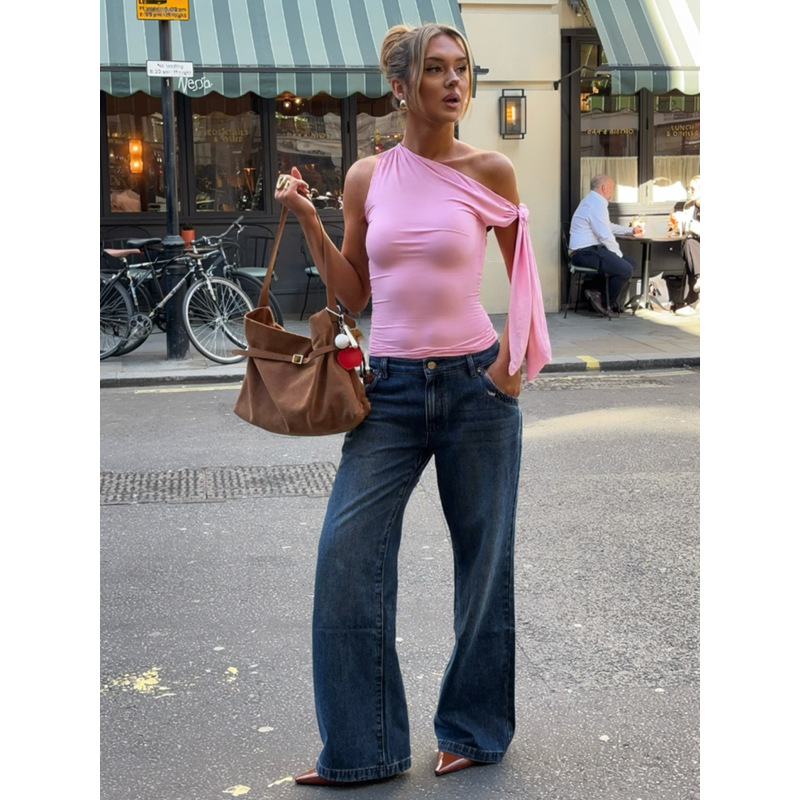 Sexy Off-Shoulder Tie-Up Cropped Top