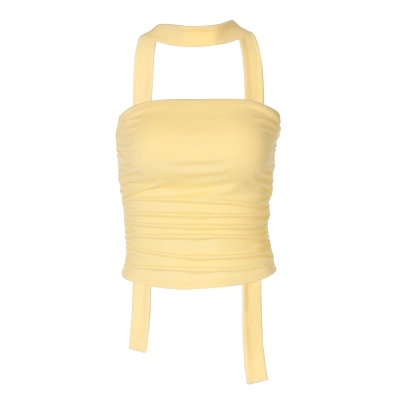 Ultra - Short Spicy Girl Flowy Ribbon Bandeau Top  01