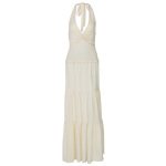 V - Neck Ruffle Halter Long Dress with Twists