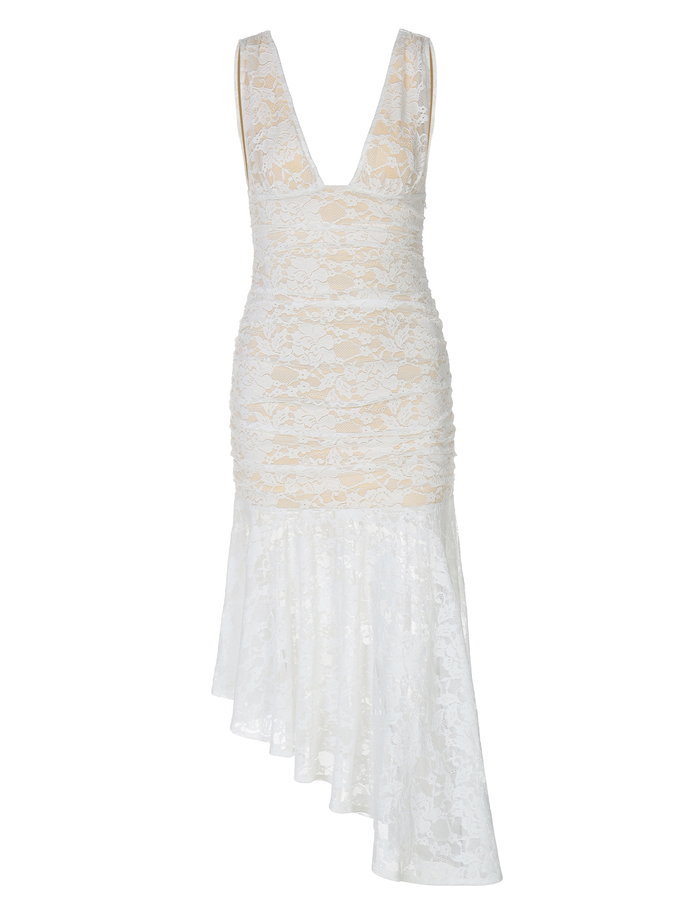 Chic Lace - Trimmed Matronly Dress
