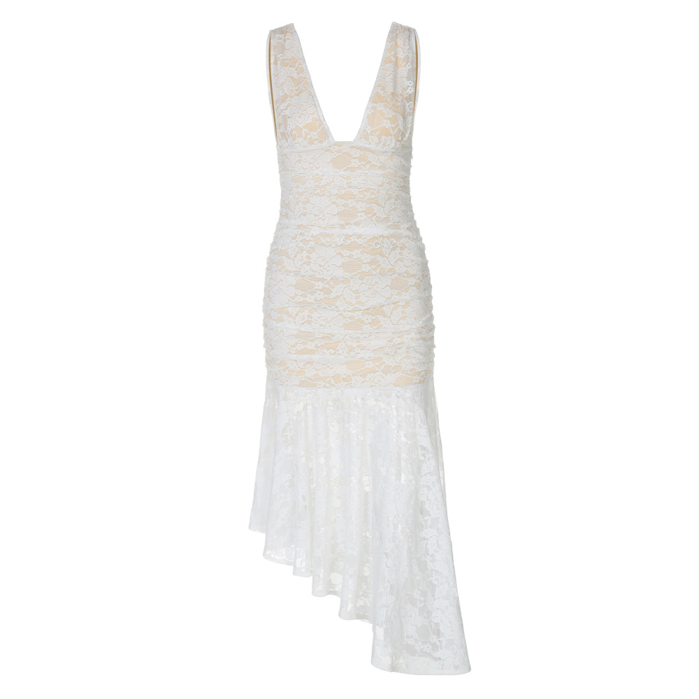 Chic Lace - Trimmed Matronly Dress