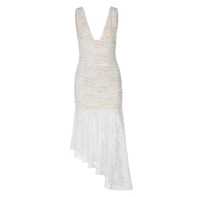 Chic Lace - Trimmed Matronly Dress 01