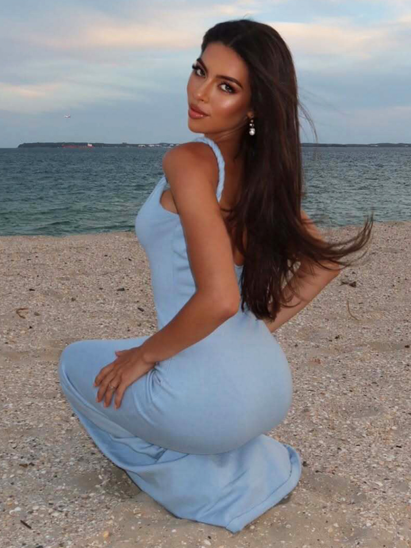 Fitted Solid - Color Long Knot Suspender Dress