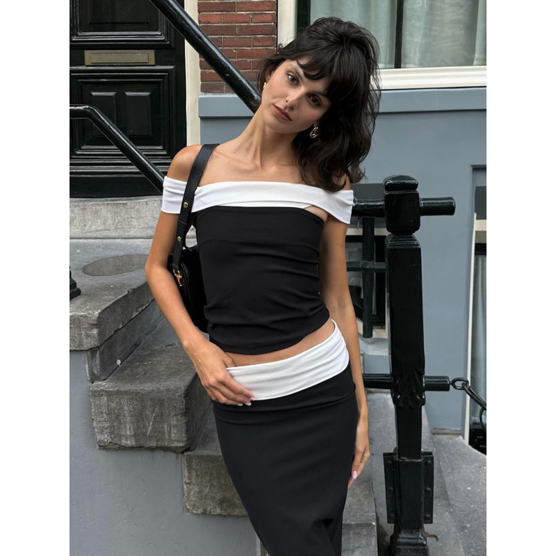 Layered Off - the - Shoulder Short Cropped Bustier Top